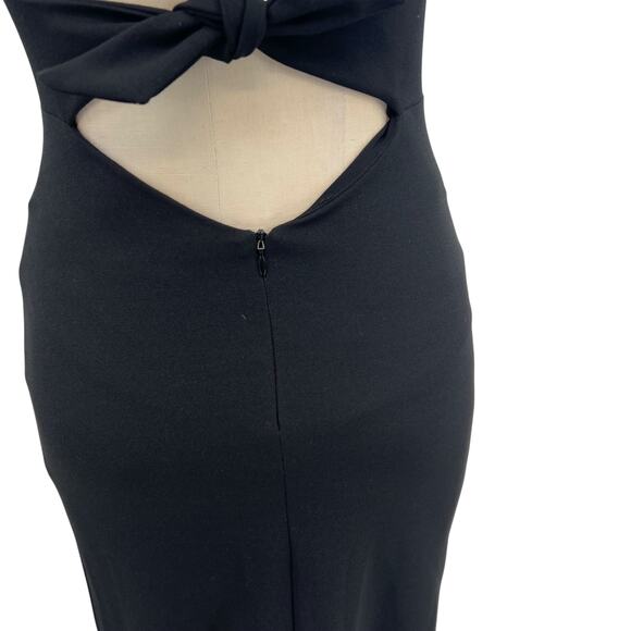 Nookie Long Gown Maxi Dress Bodycon Halter Neck Cut Out Tie Black Size Small - Picture 10 of 13